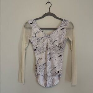 Epaulement Designs white marble leotard